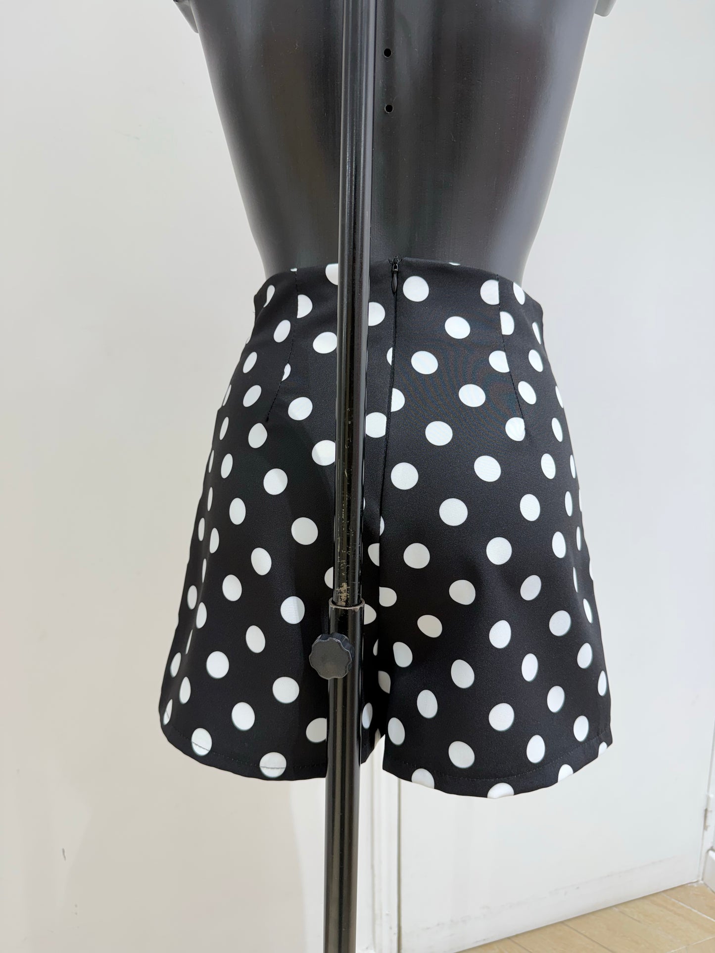 Polkadot skort zwart