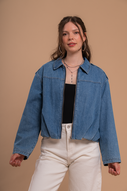 Giullia jeans jacket donkerblauw