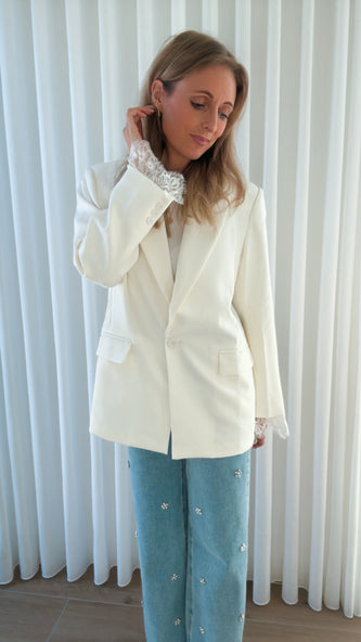 Lace blazer ecru