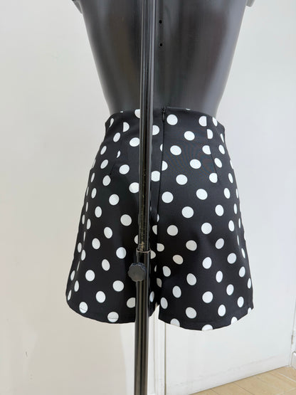 Polkadot skort zwart