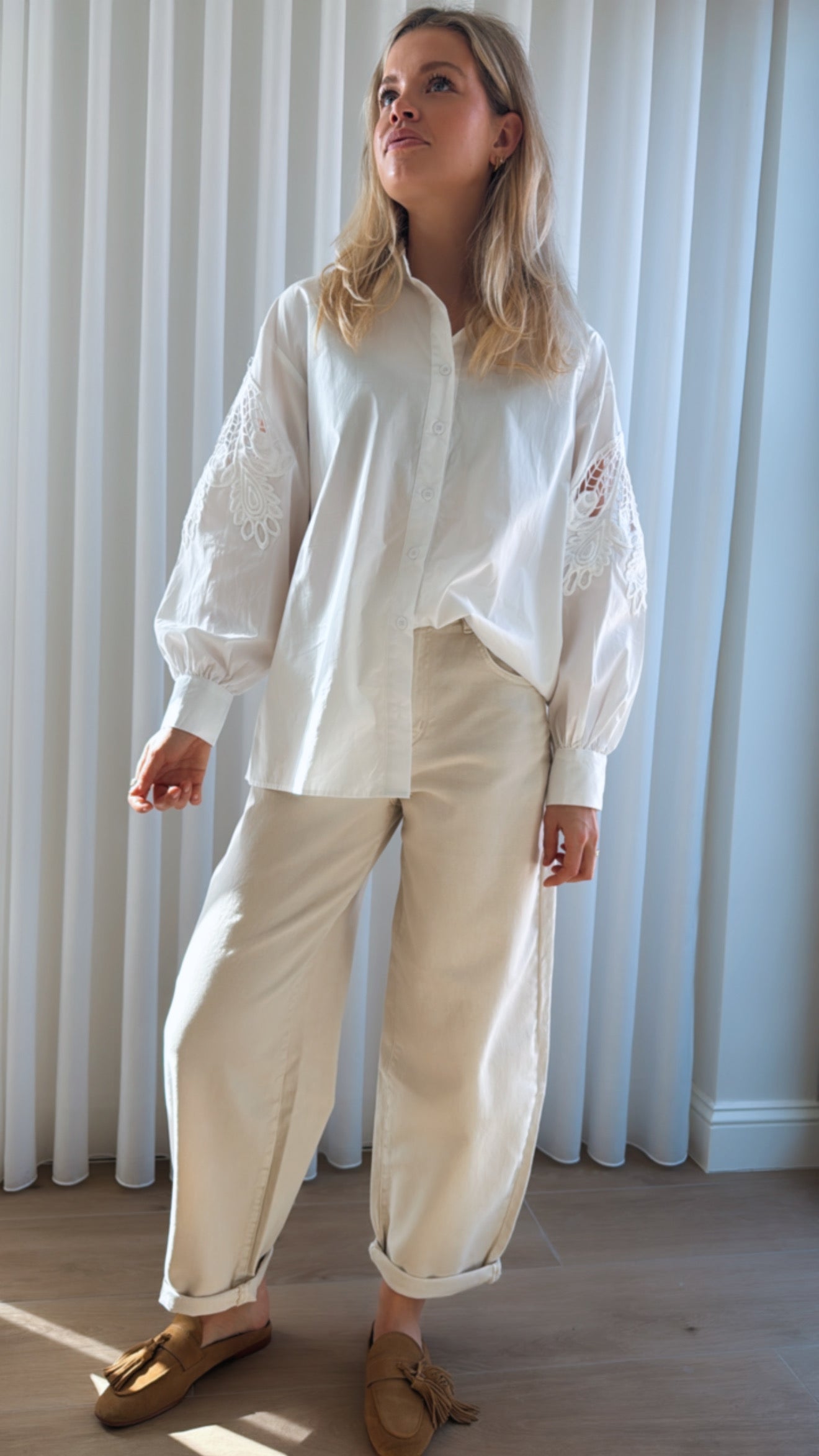 Balloon jeans beige