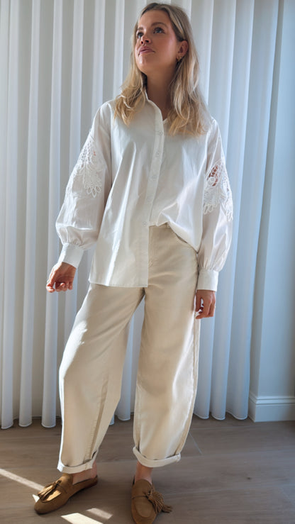 Balloon jeans beige