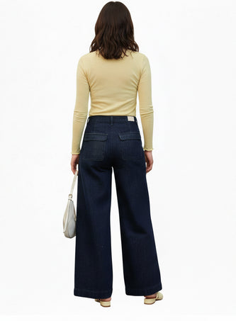 Palazzo jeans donkerblauw