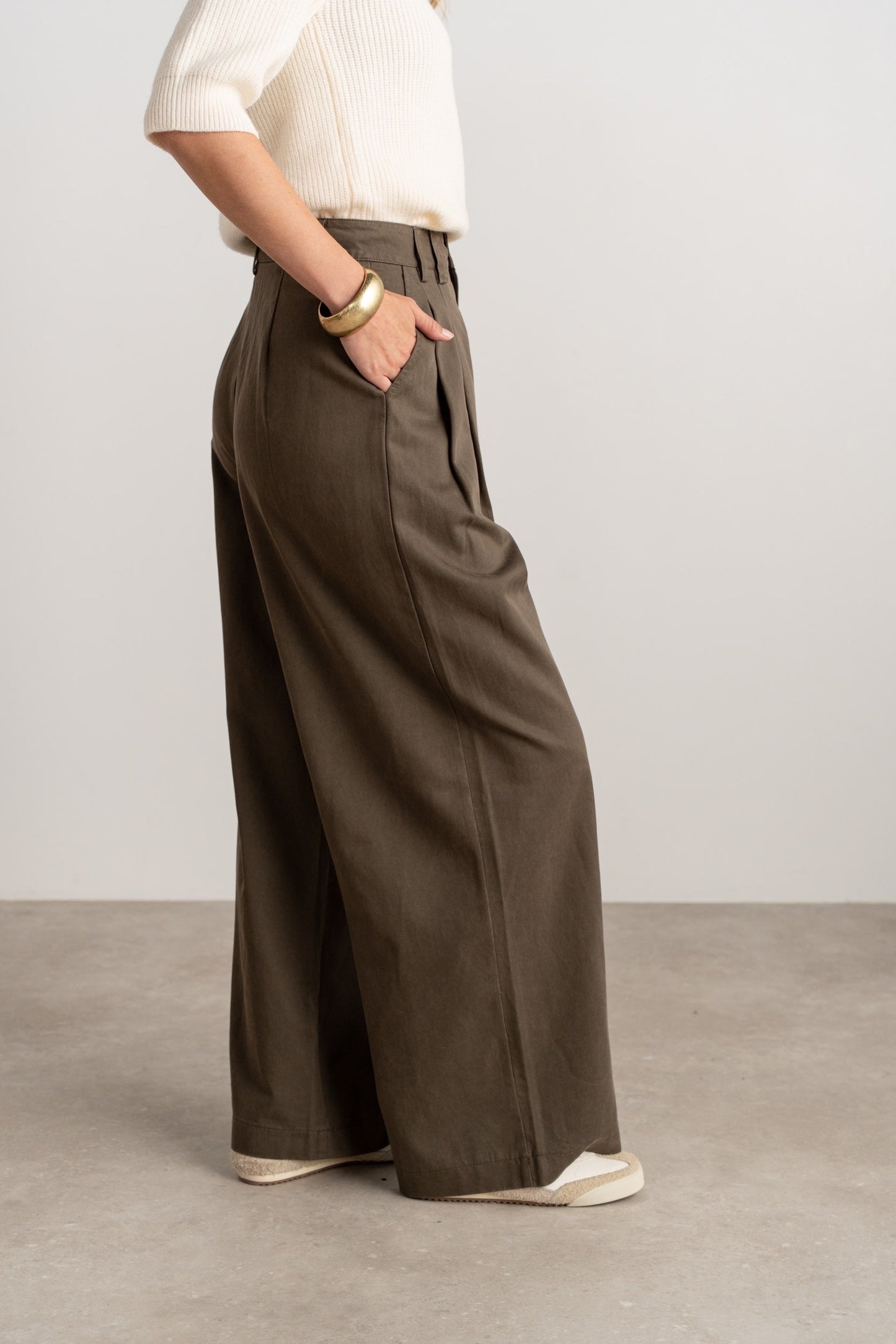 Cargo wide leg kaki