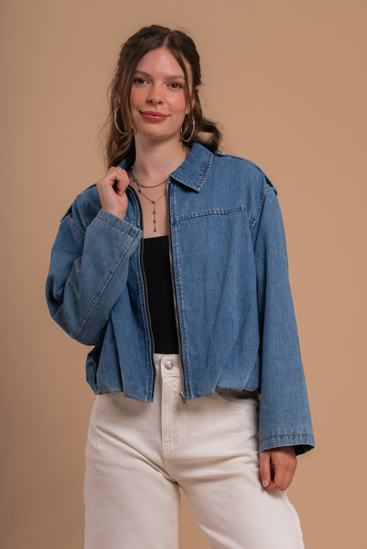 Giullia jeans jacket donkerblauw