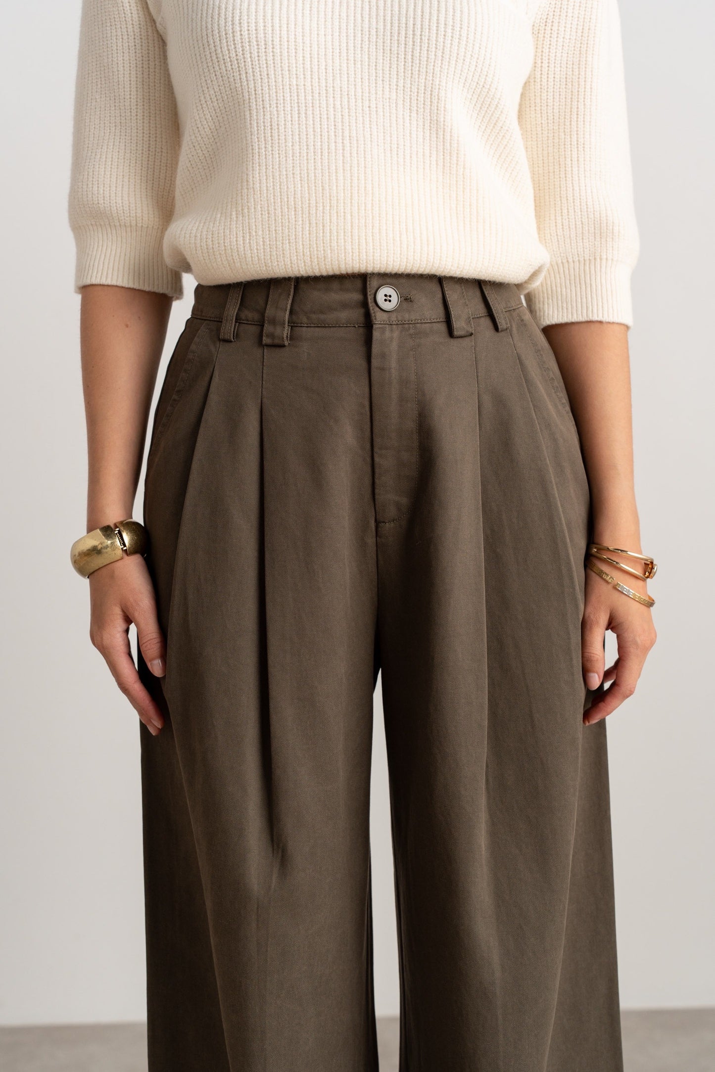 Cargo wide leg kaki