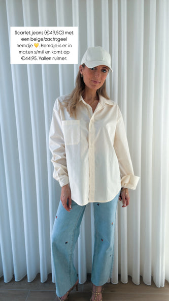 Basic straight hemdje zacht geel