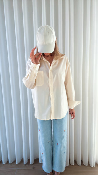 Basic straight hemdje zacht geel