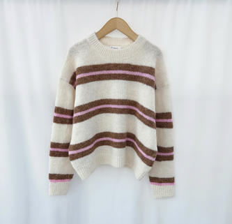 Lily knit beige/roze