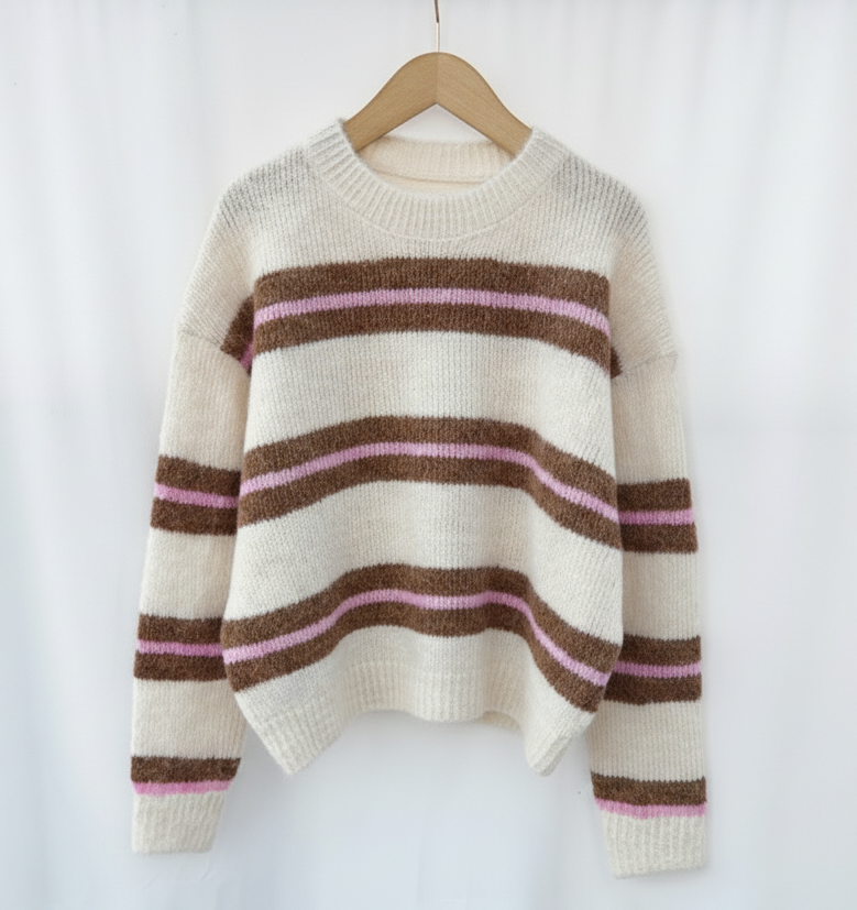 Lily knit beige/roze