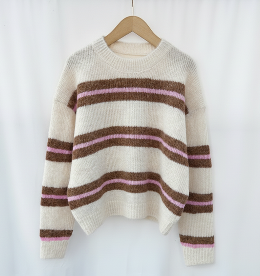 Lily knit beige/roze