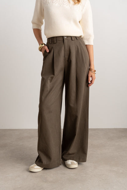 Cargo wide leg kaki