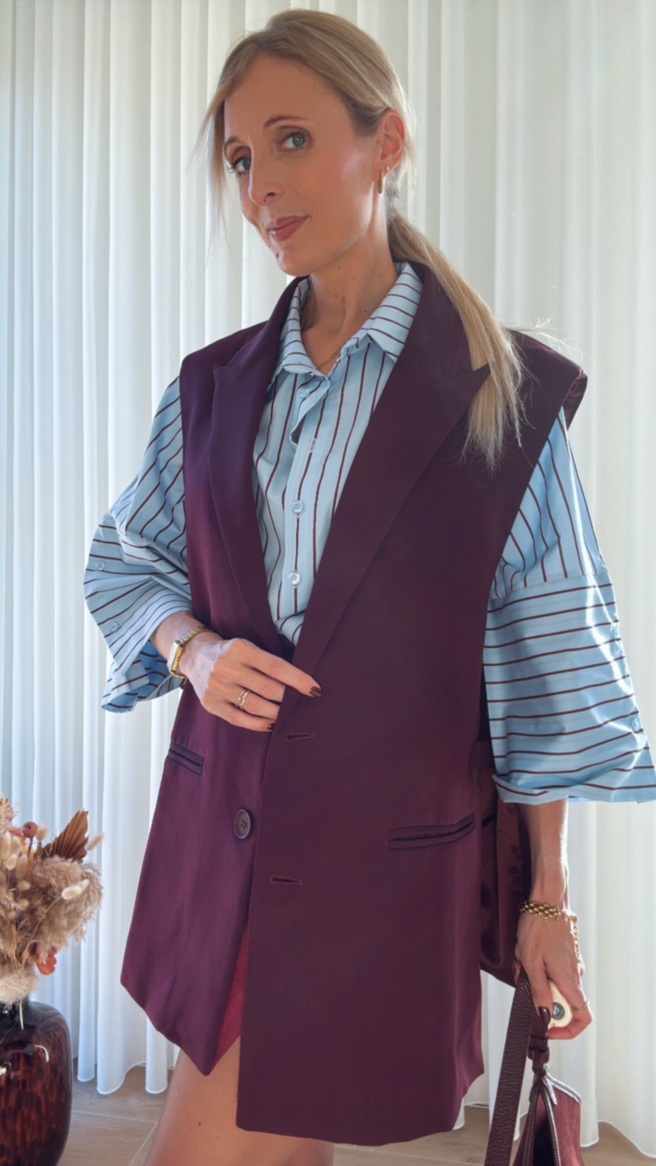 Nel waistcoat bordeaux