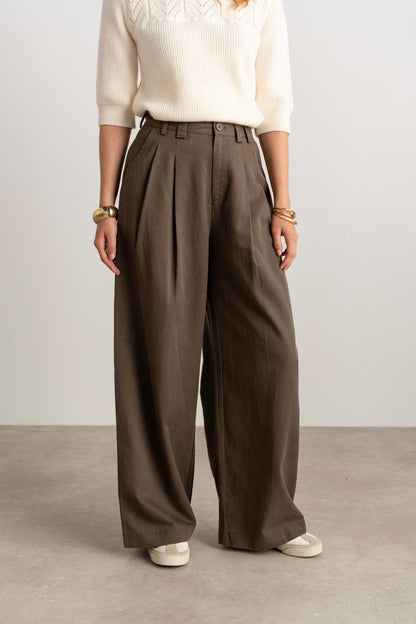Cargo wide leg kaki