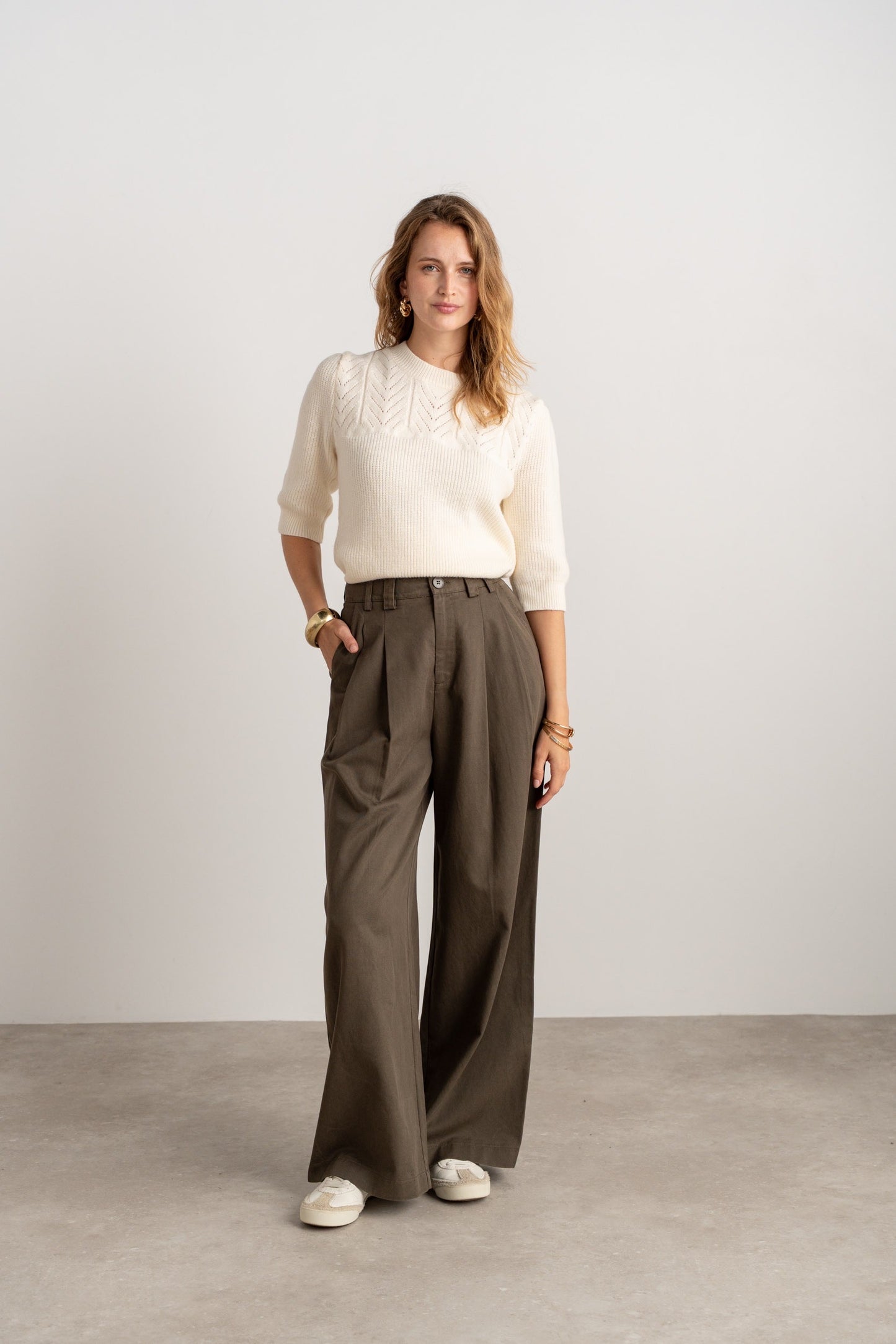 Cargo wide leg kaki