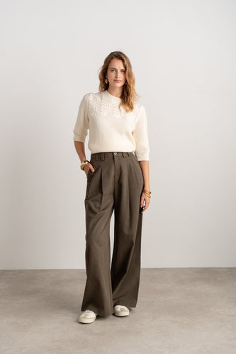 Cargo wide leg kaki