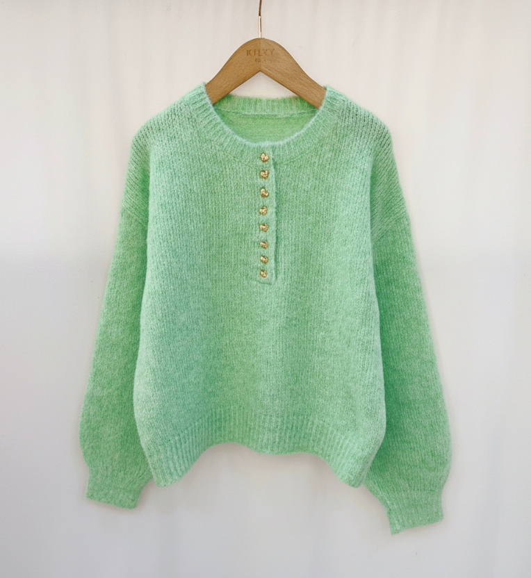 Giselle trui mintgroen