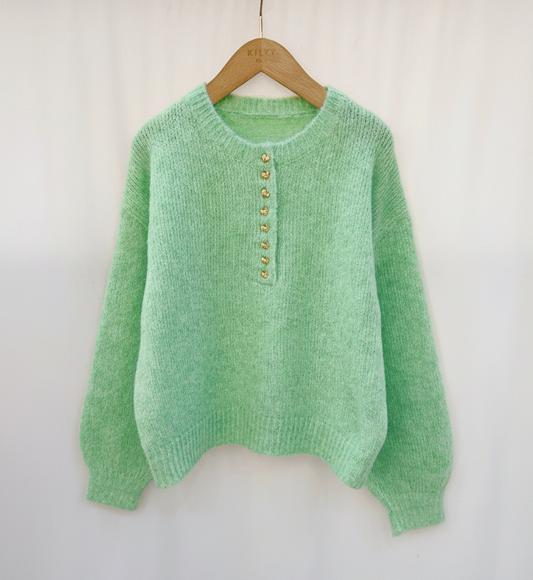 Giselle trui mintgroen