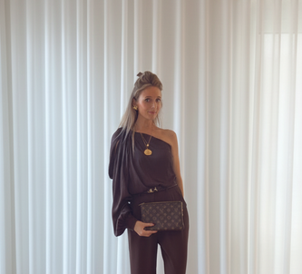 Luka satin blouse bruin