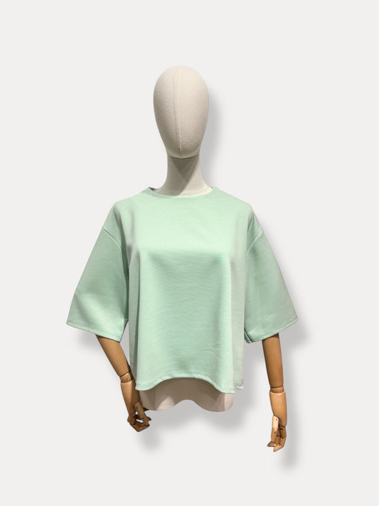 Basic soft shirt mintgroen